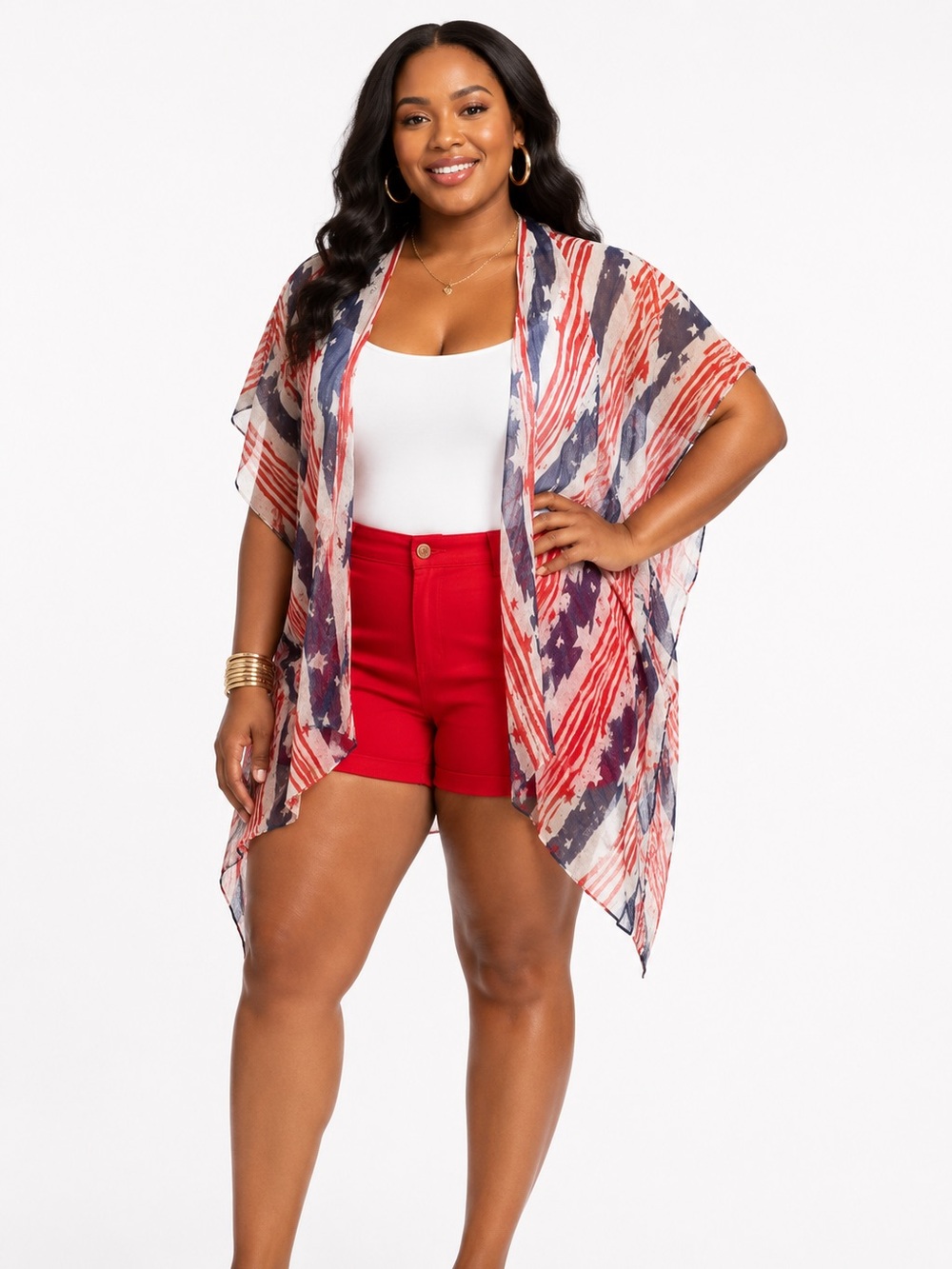 Style Plus Boutique Size One Size White Print Vest